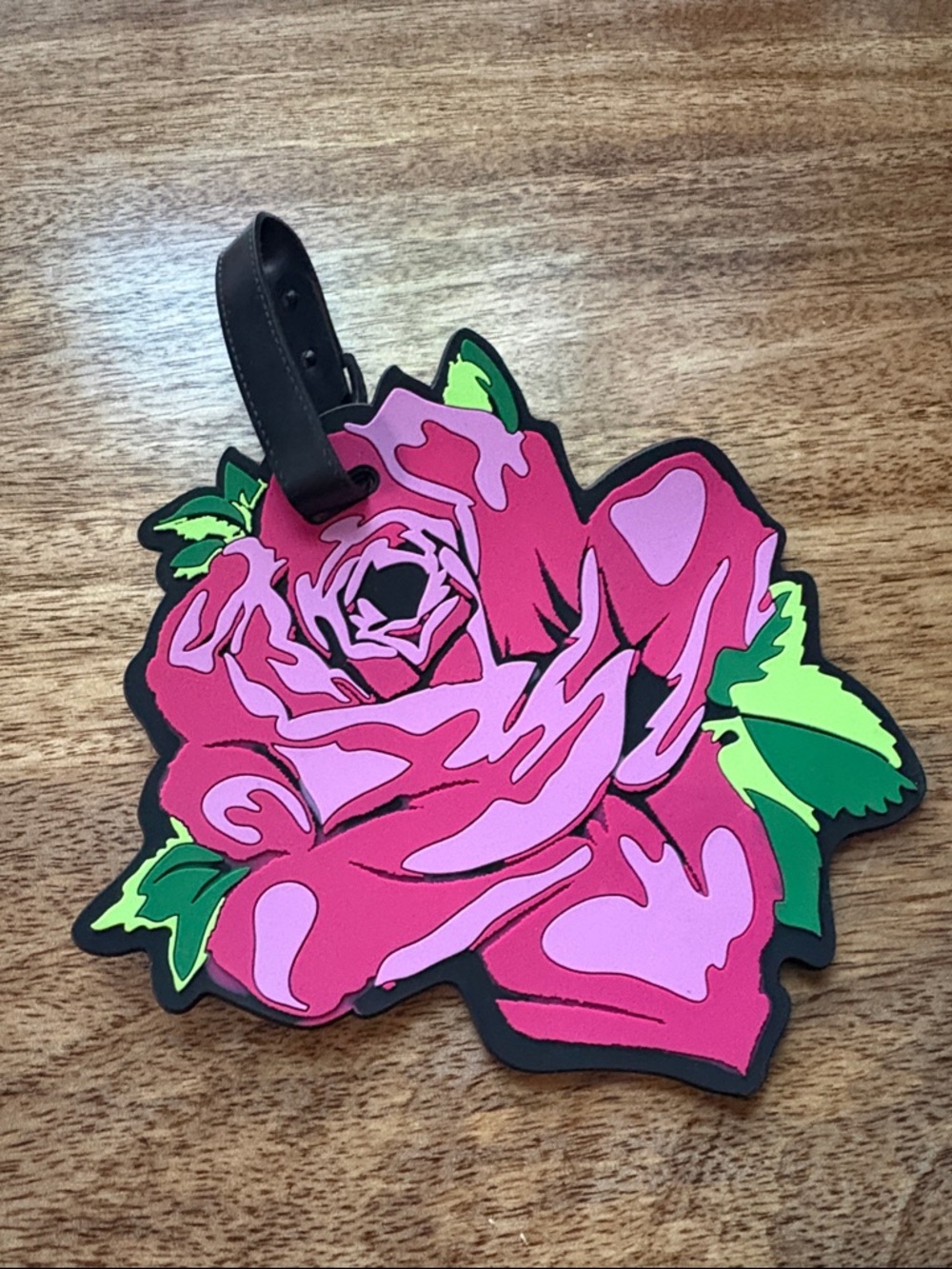 Betsey Johnson Pink Rose luggage tag - blank